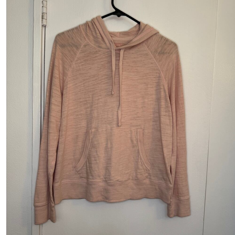 Faherty Women's Sunwashed Slub Organic Cotton Hoodie in Pink Size Small